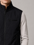 Men’s Gilet Jacket with Zip Closure and Stand Collar