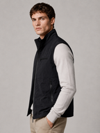 Men’s Gilet Jacket with Zip Closure and Stand Collar