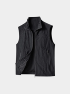 Men’s Gilet Jacket with Zip Closure and Stand Collar