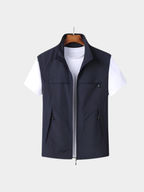 Men’s Multi-Pocket Gilet Jacket with Zip Closure