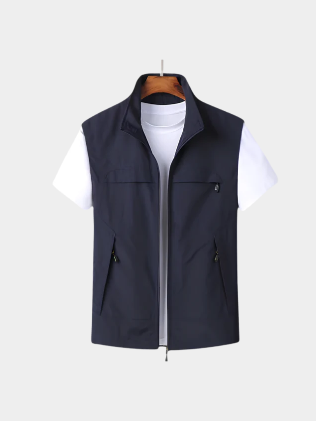 Men’s Multi-Pocket Gilet Jacket with Zip Closure