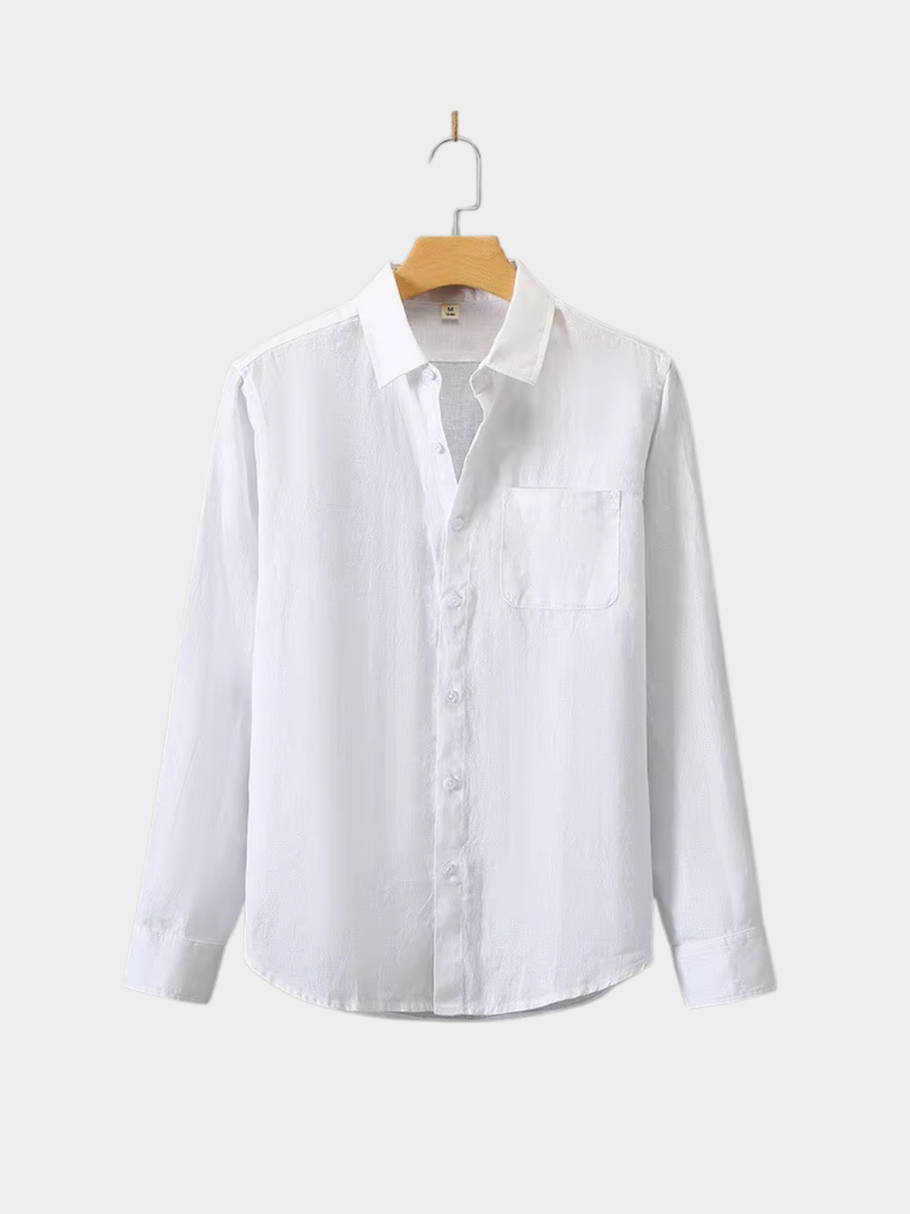 Men’s Solid Gray Button-Up Shirt with Chest Pocket