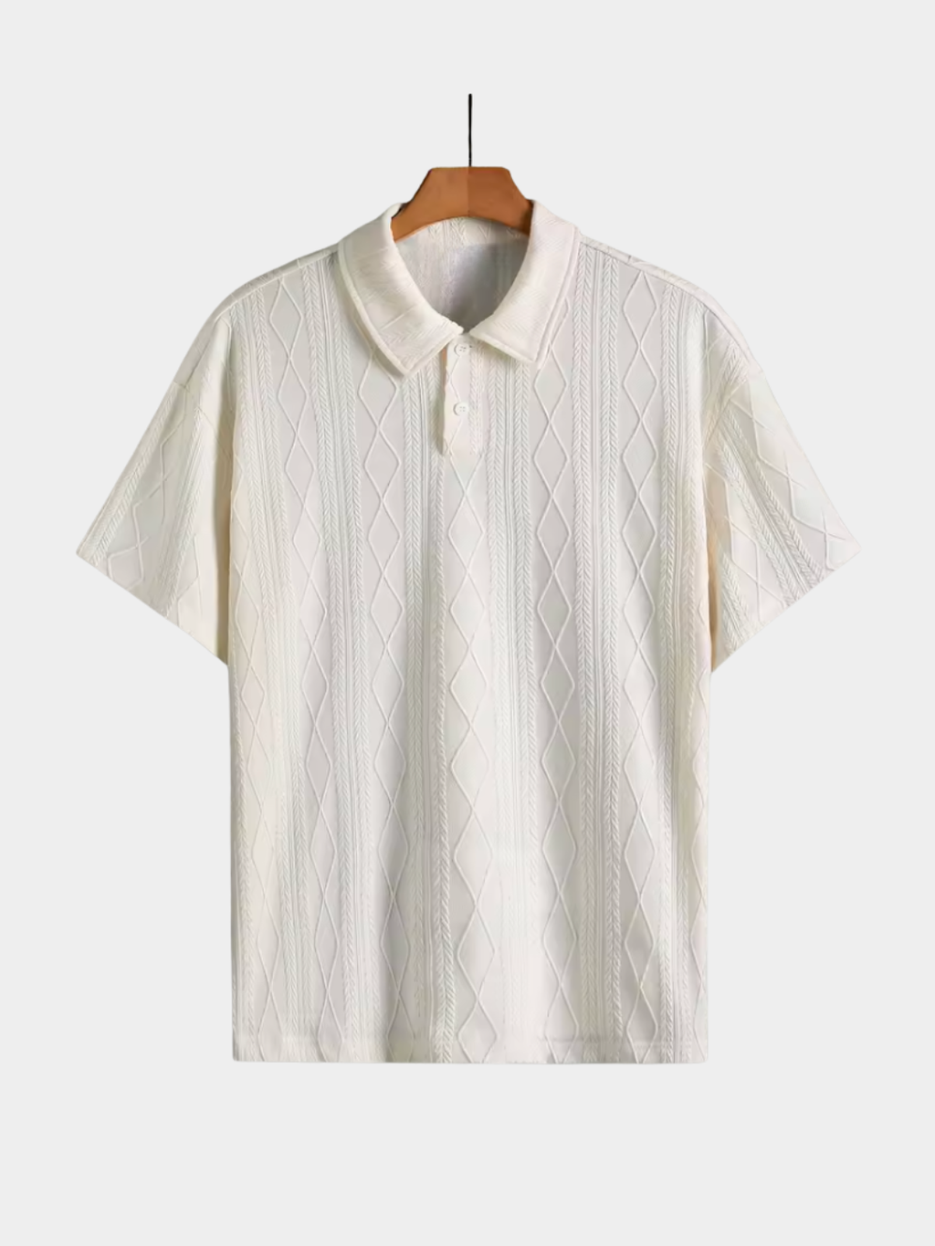 Men’s Textured Short Sleeve Zip Polo Shirt