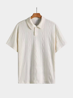 Men’s Textured Short Sleeve Zip Polo Shirt