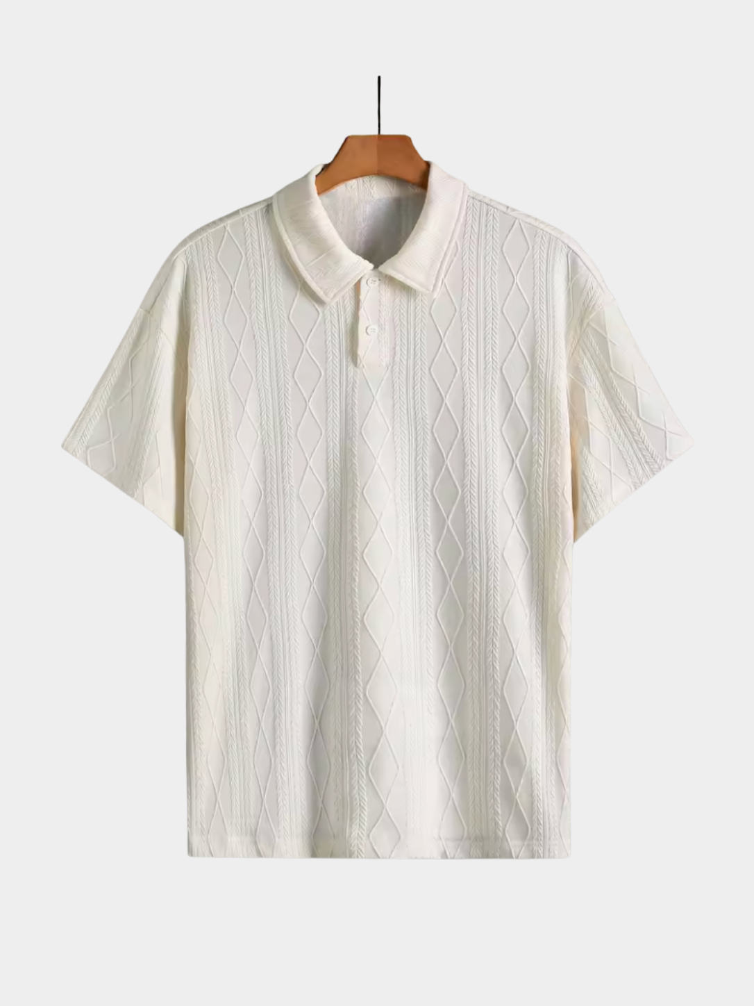 Men’s Textured Short Sleeve Zip Polo Shirt