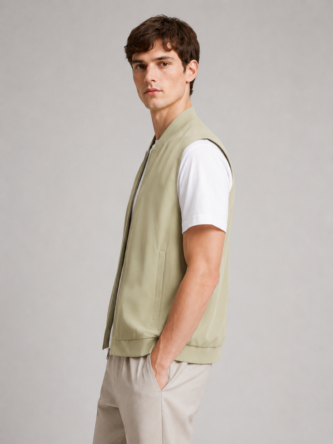 Men’s Ultra-Thin Gilet Jacket with Zip Closure