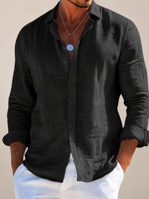 Men’s Blend Long Sleeve Shirt with Button Closure