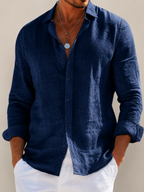 Men’s Blend Long Sleeve Shirt with Button Closure