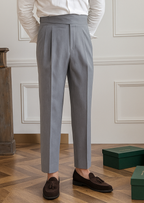 Men’s High-Waist Pants with Slim Fit and Tapered Leg