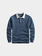 Men’s Knit Polo Shirt with Collar and Button Placket