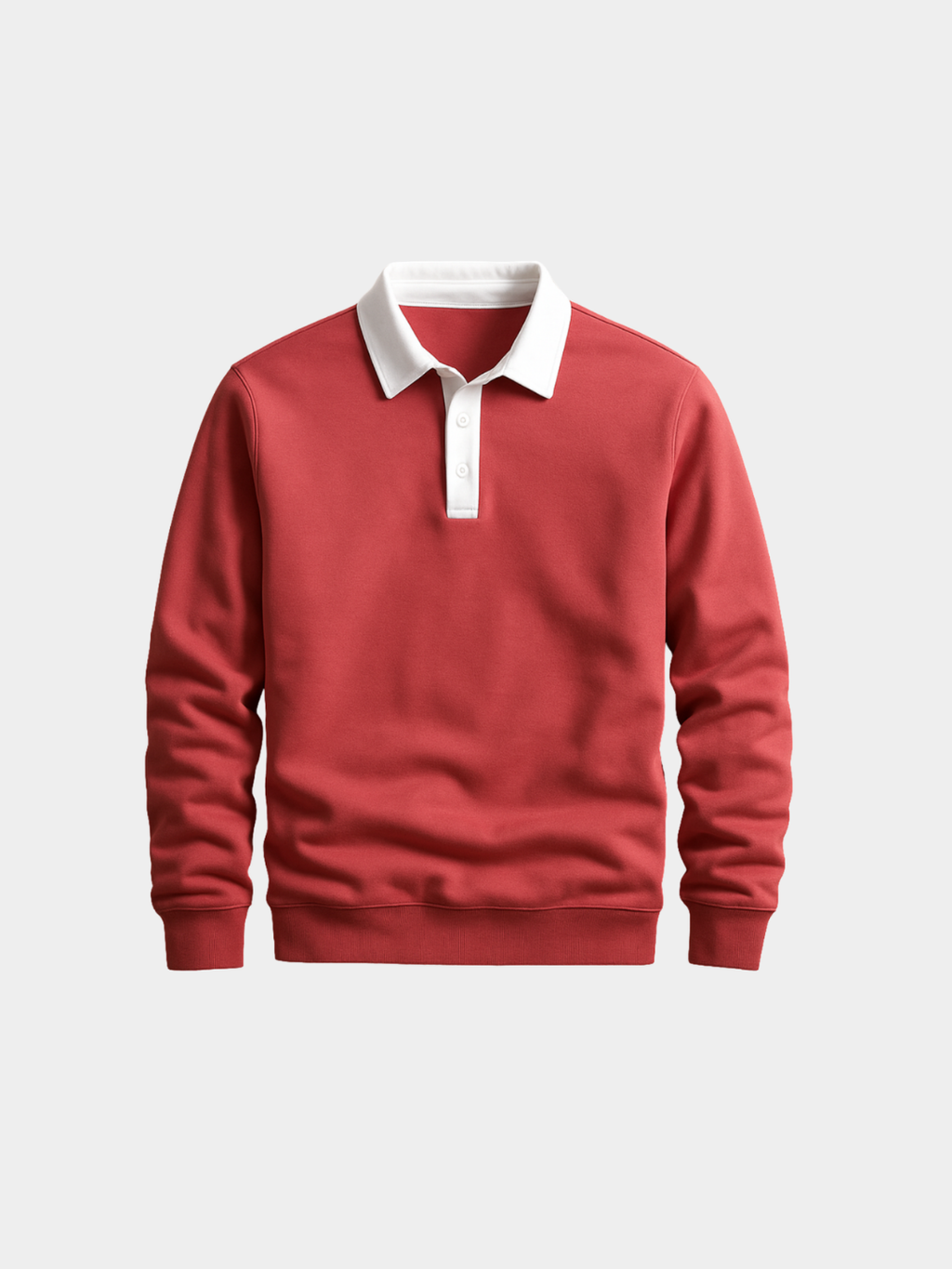 Men’s Knit Polo Shirt with Collar and Button Placket