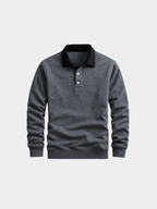 Men’s Knit Polo Shirt with Collar and Button Placket