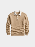 Men’s Knit Polo Shirt with Collar and Button Placket