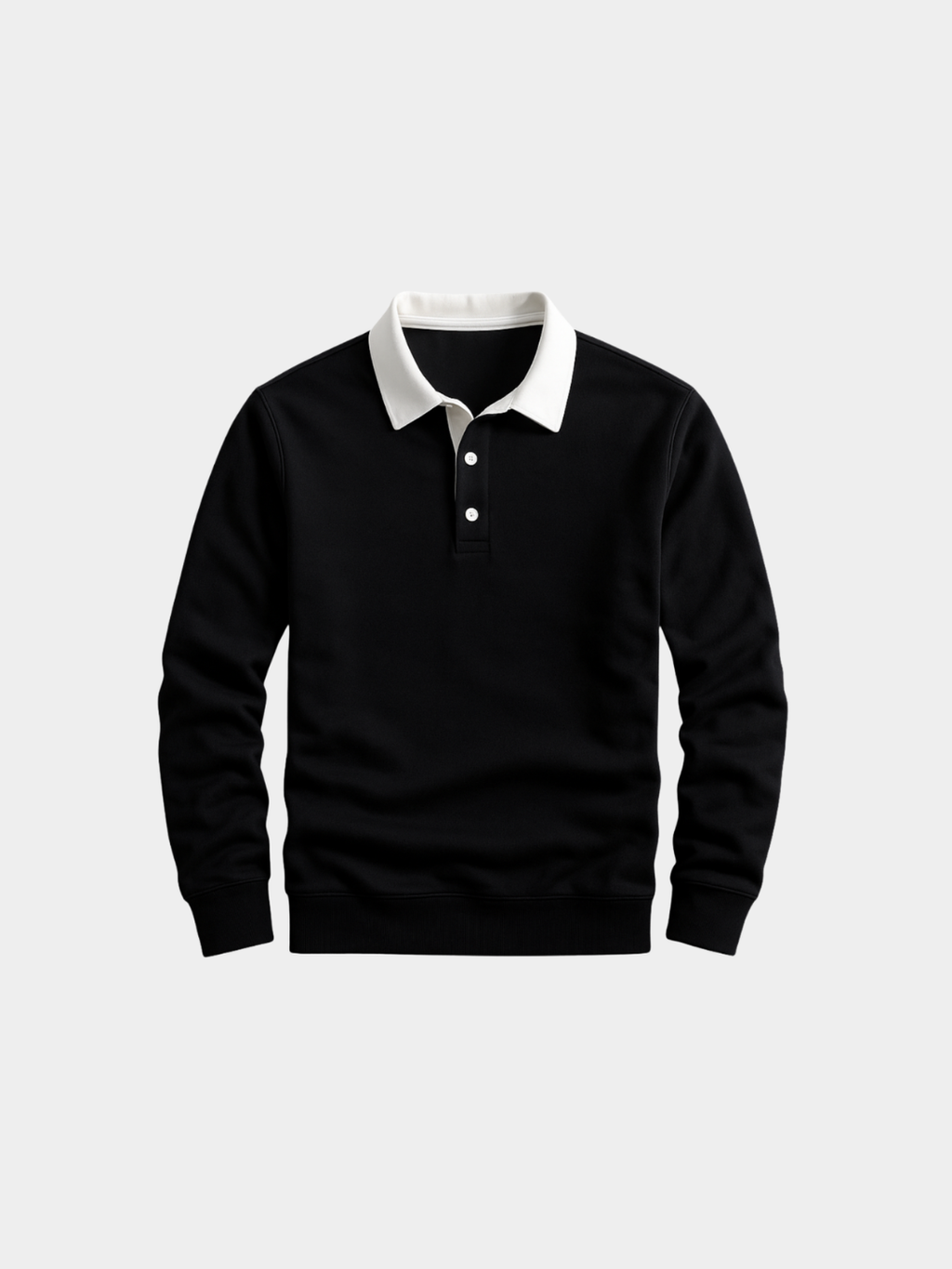 Men’s Knit Polo Shirt with Collar and Button Placket