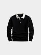 Men’s Knit Polo Shirt with Collar and Button Placket
