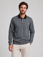 Men’s Knit Polo Shirt with Collar and Button Placket