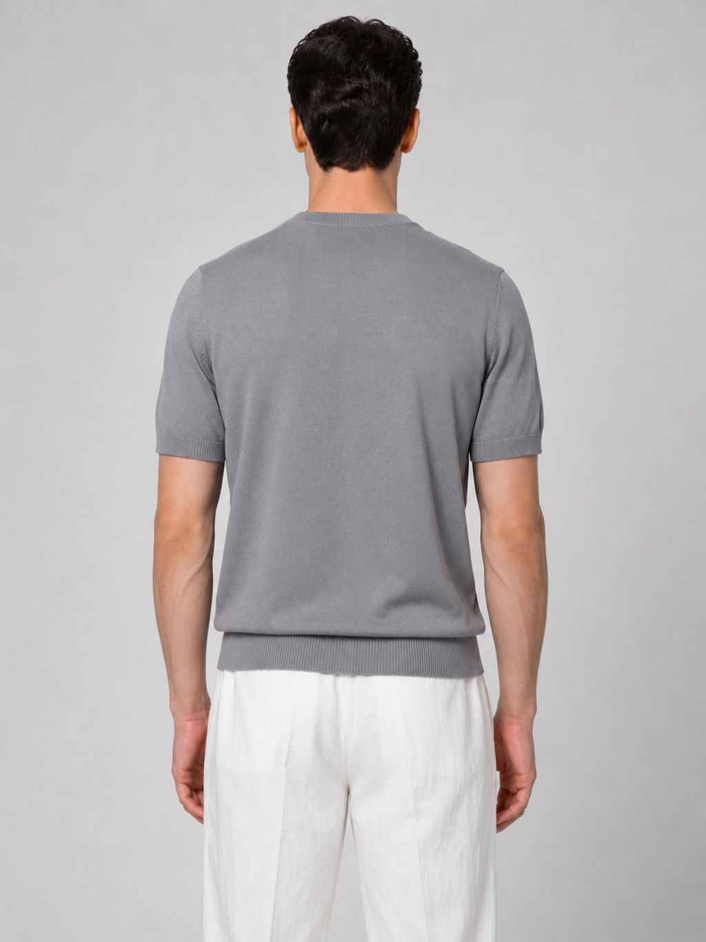 Men’s Knitted Shirt with Ribbed Trim