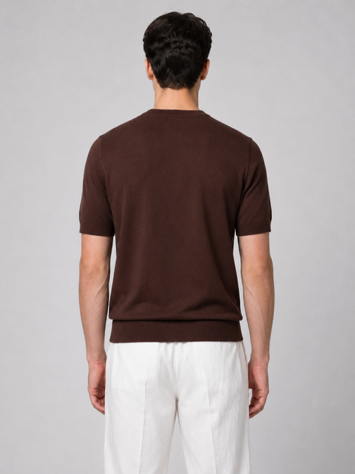 Men’s Knitted Shirt with Ribbed Trim