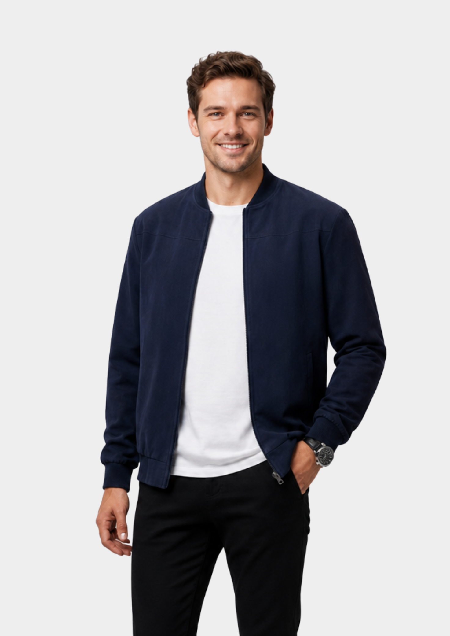 Men’s Bomber Jacket with Zip Front