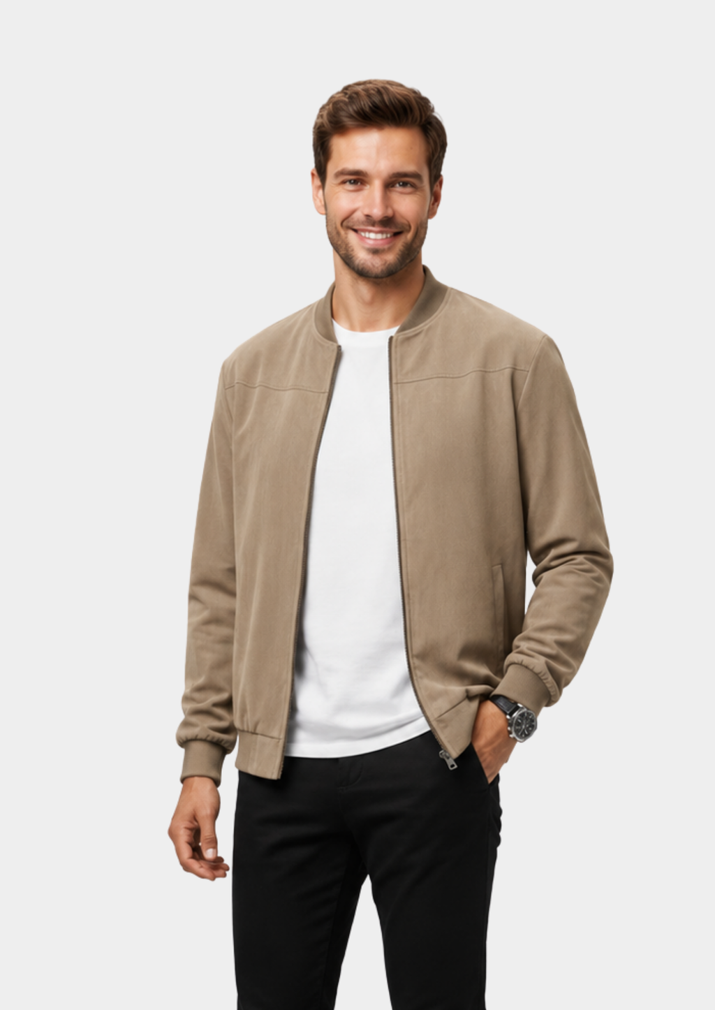 Men’s Bomber Jacket with Zip Front