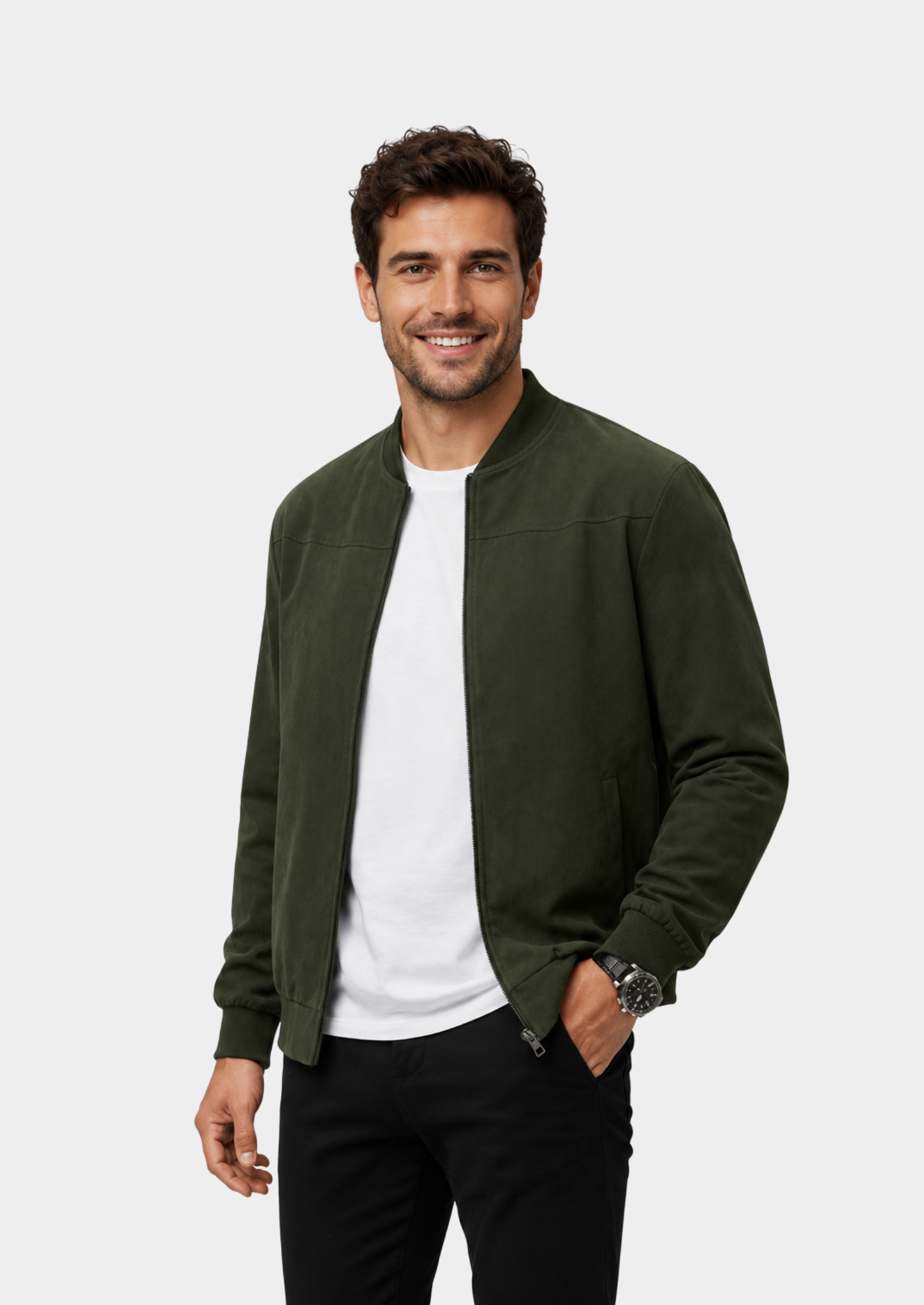 Men’s Bomber Jacket with Zip Front