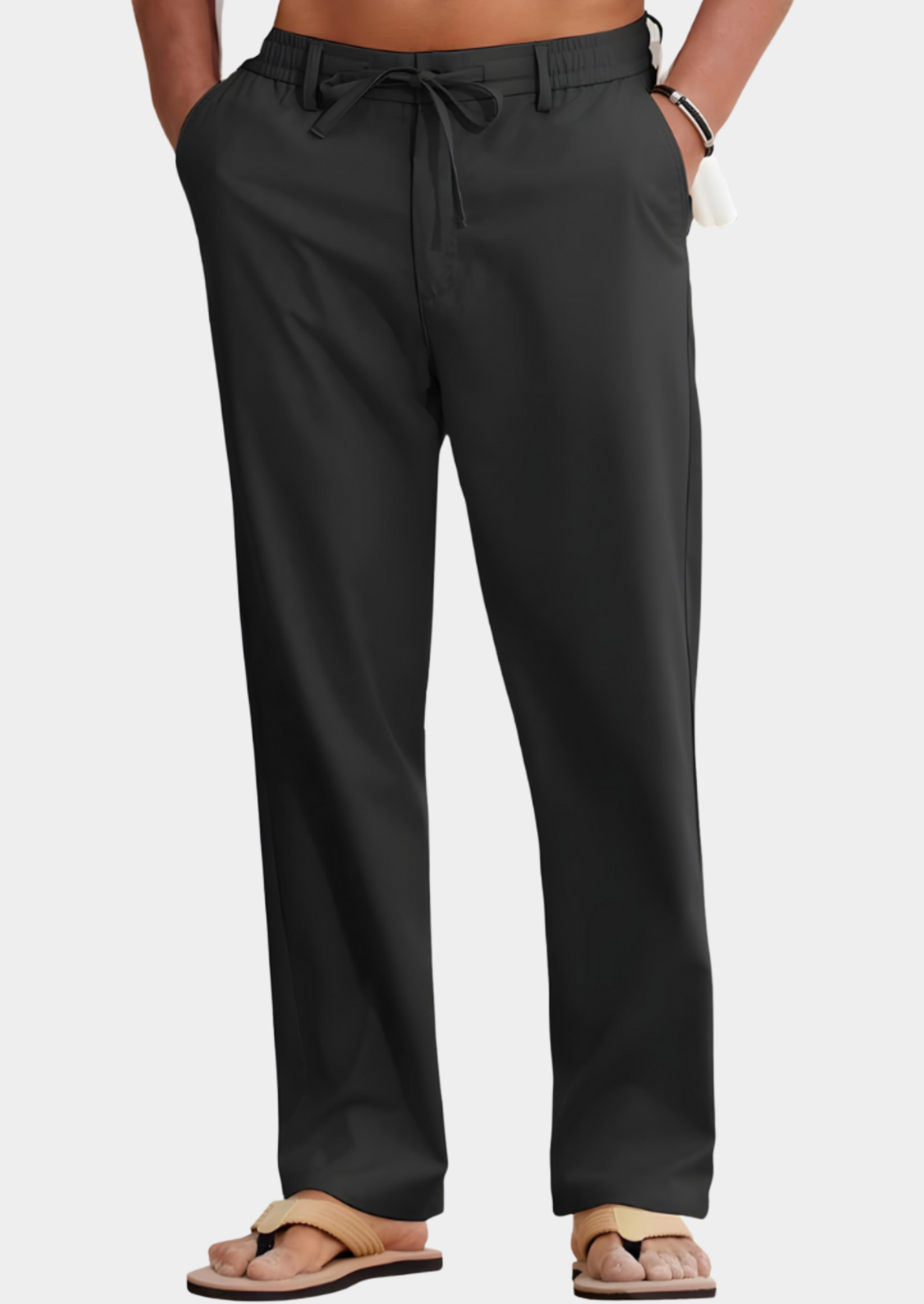 Men’s Pants with Elastic Waistband and Relaxed Fit