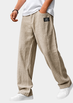 Men’s Straight-Leg Pants with Badge Detail