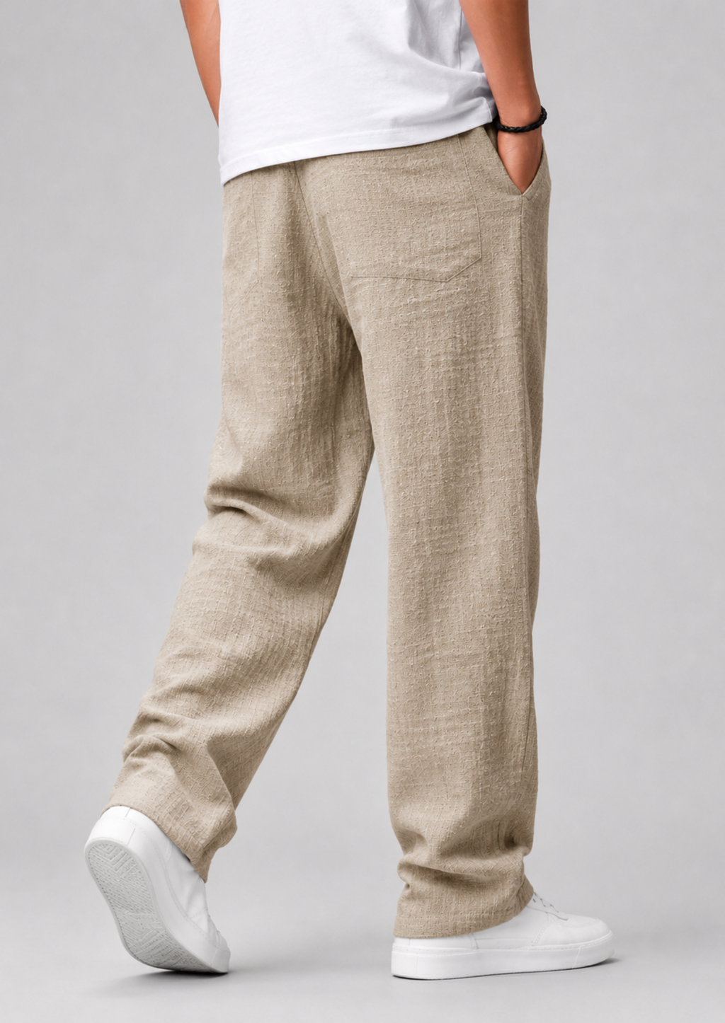 Men’s Straight-Leg Pants with Badge Detail