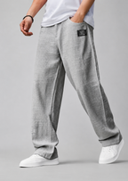 Men’s Straight-Leg Pants with Badge Detail