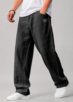 Men’s Straight-Leg Pants with Badge Detail