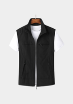 Men’s Gilet Jacket with Zipper and Multiple Pockets