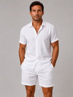 Men’s Shirt and Shorts Set with Short Sleeves