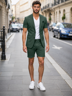 Men’s Short Sleeve Blazer and Shorts Set