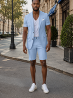 Men’s Short Sleeve Blazer and Shorts Set