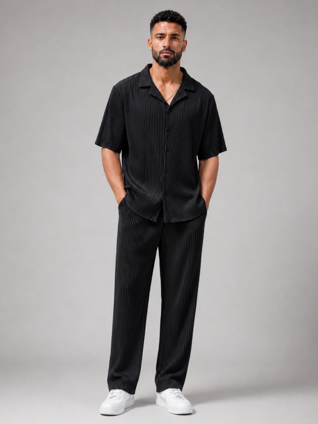 Men’s Short Sleeve Shirt and Trouser Set