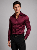 Men’s Button-Front Shirt with Long Sleeves
