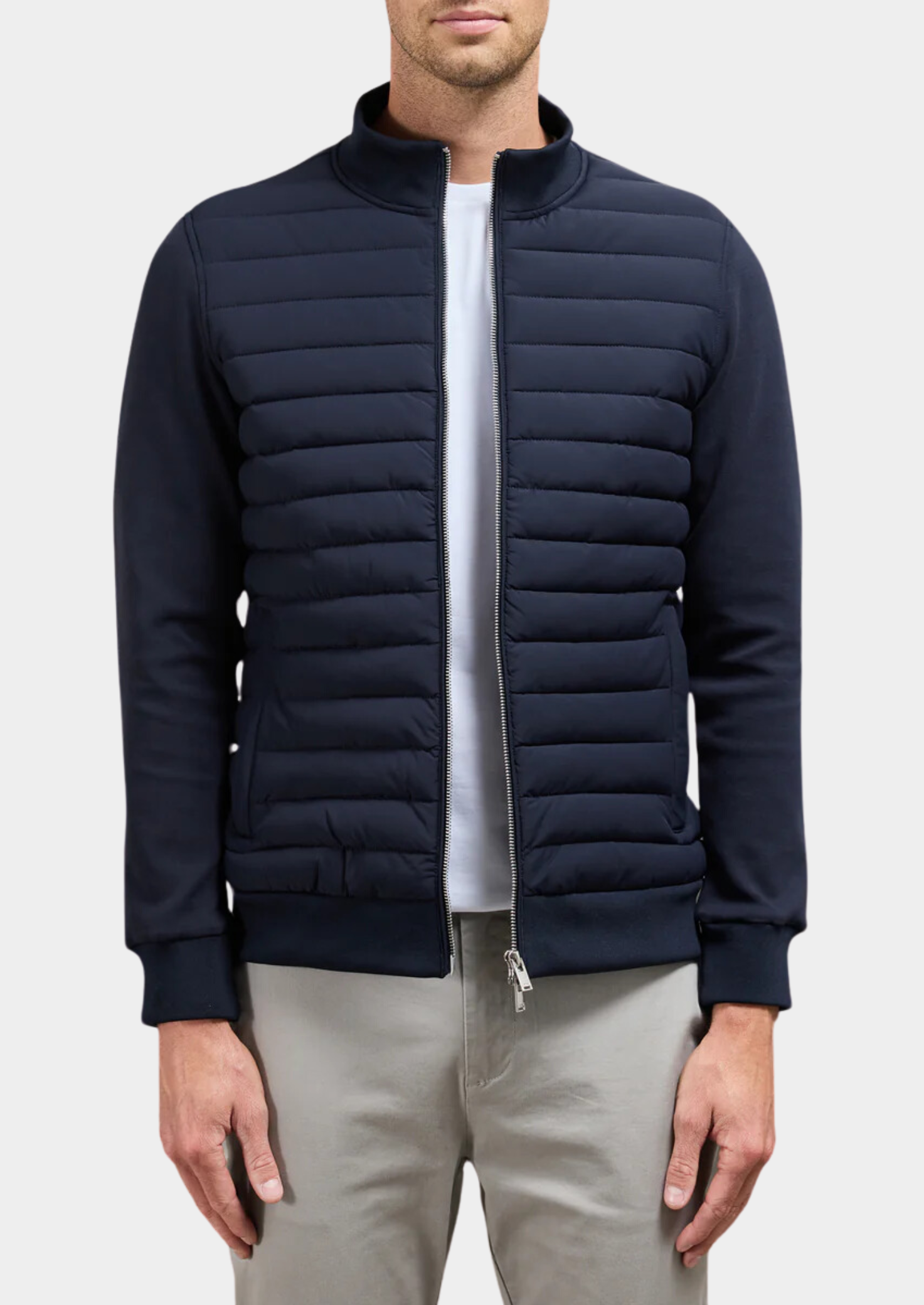 Men’s Zip Jacket with Padded Front Panels