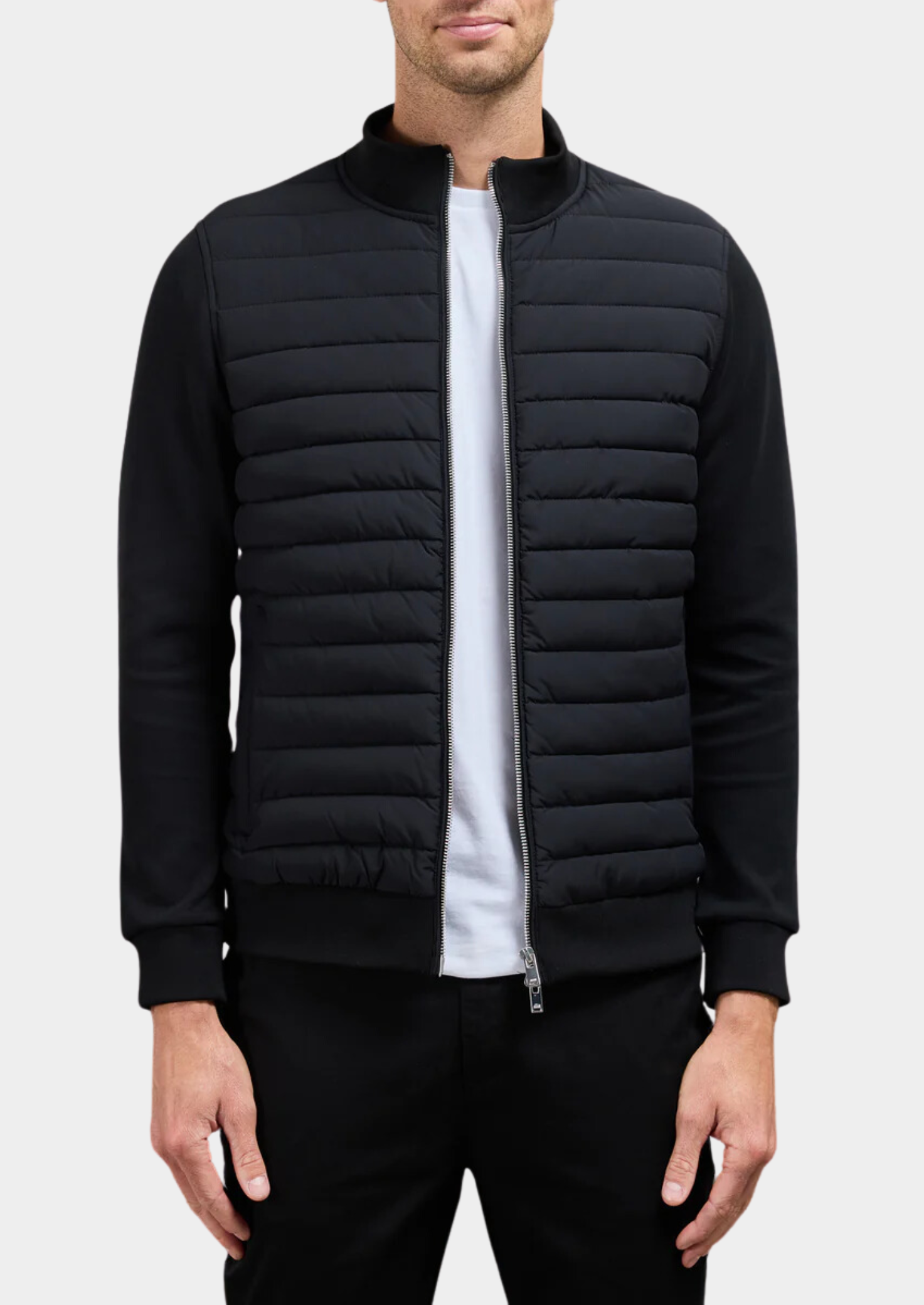 Men’s Zip Jacket with Padded Front Panels