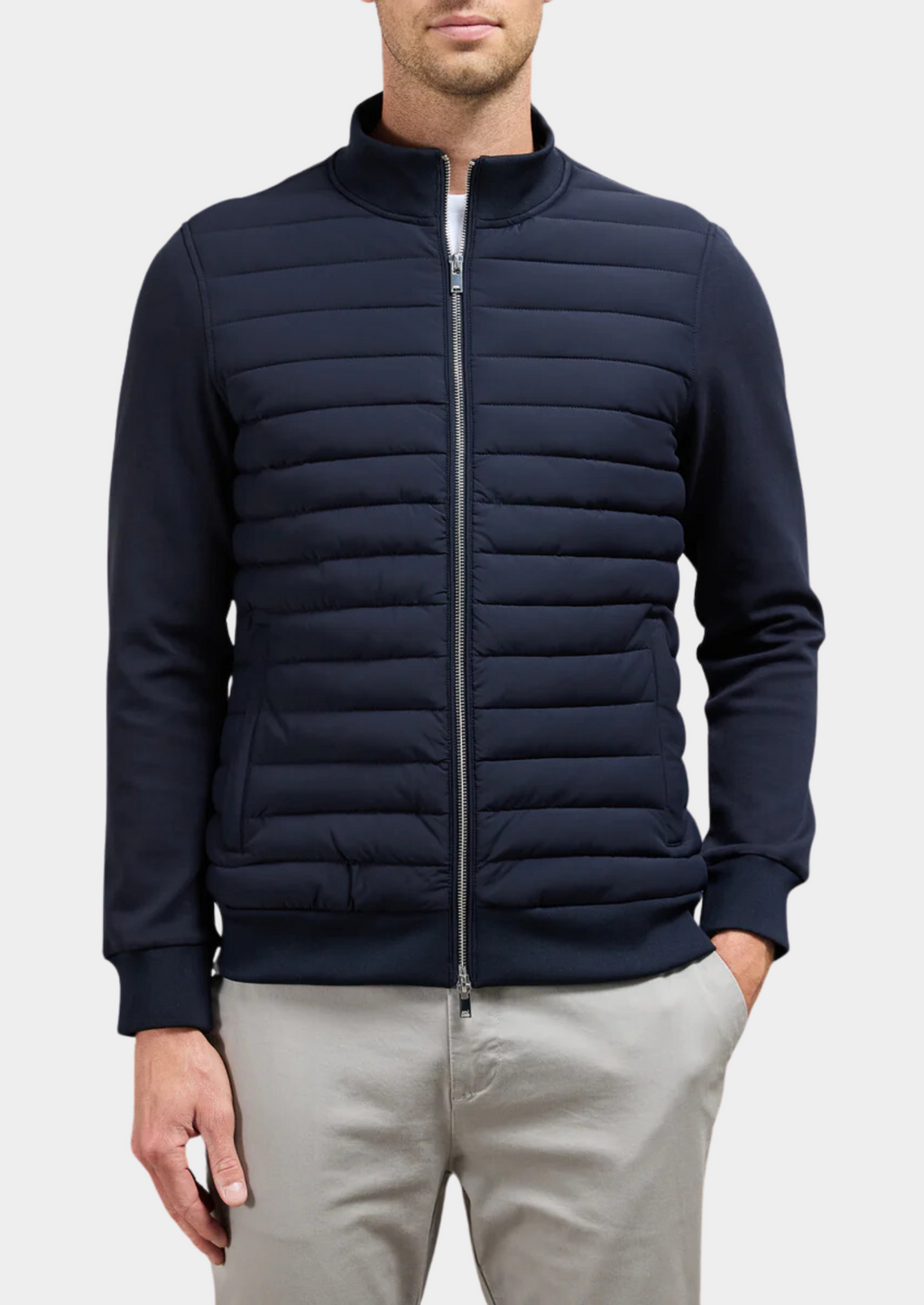 Men’s Zip Jacket with Padded Front Panels