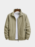 Men’s Summer Zip Front Jacket with Stand Collar
