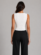 Women’s Lace Tank Top with Asymmetrical Hem