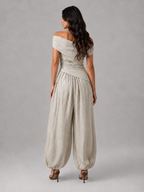 Women’s Off-Shoulder Two Piece Trouser Set