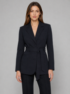 Women’s Belted Blazer with Structured Shoulders