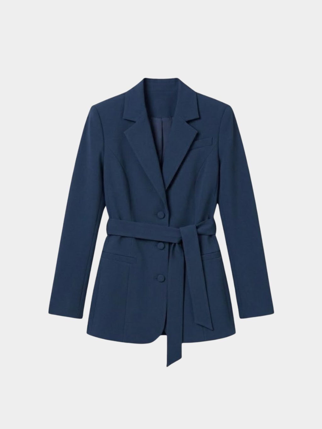 Women’s Belted Blazer with Structured Shoulders