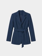 Women’s Belted Blazer with Structured Shoulders