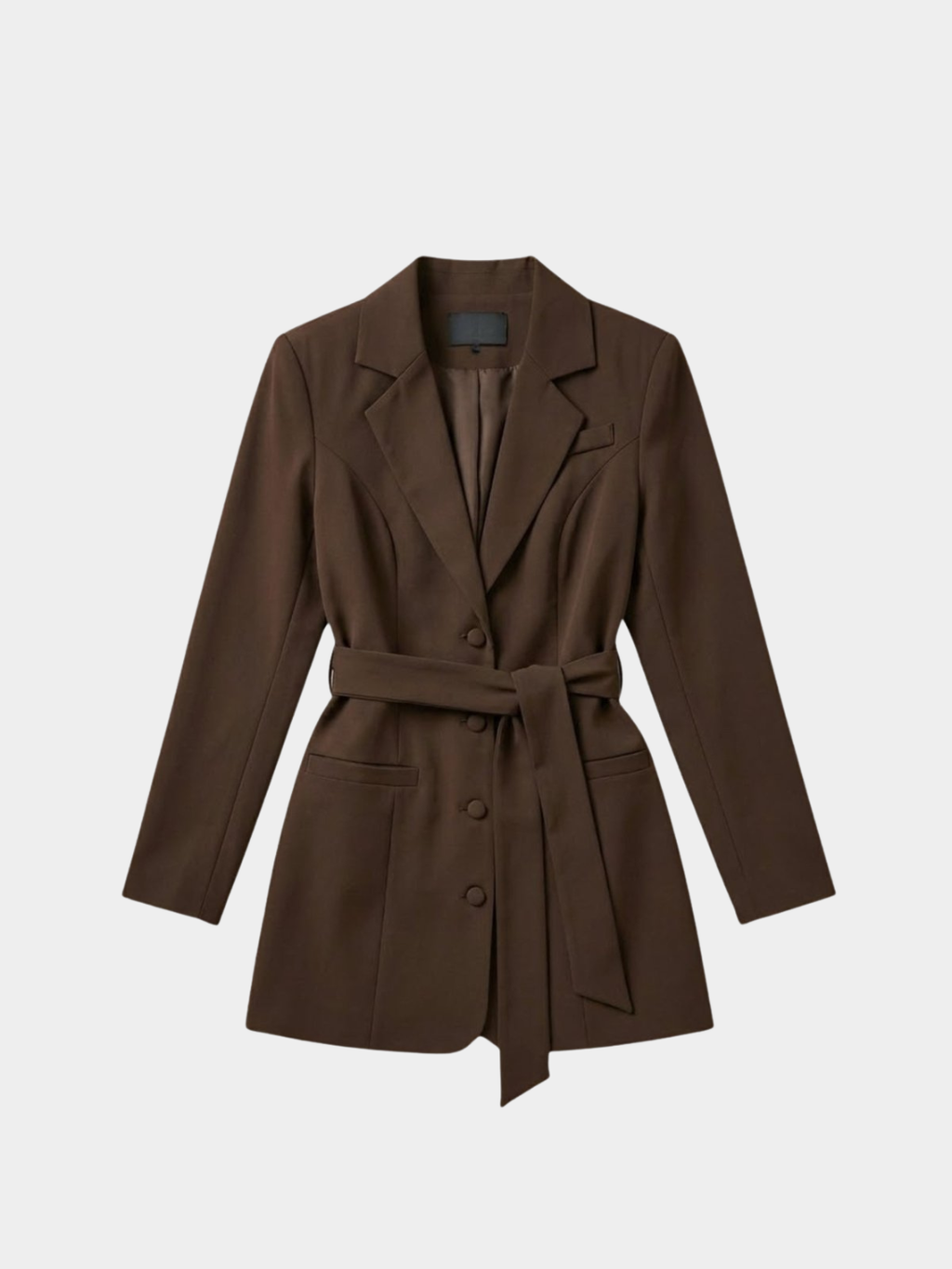 Women’s Belted Blazer with Structured Shoulders