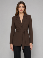 Women’s Belted Blazer with Structured Shoulders