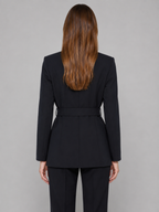 Women’s Belted Blazer with Structured Shoulders