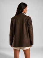 Women’s Button Blazer with Patch Pockets