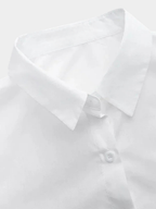 Women’s Button Front Blouse with Ruffle Cuffs